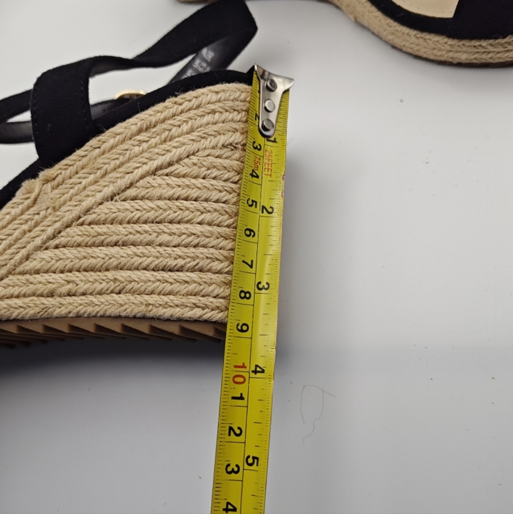 Ankis Black Espadrille Wedge Sandals 7.5 - Picture 12 of 12